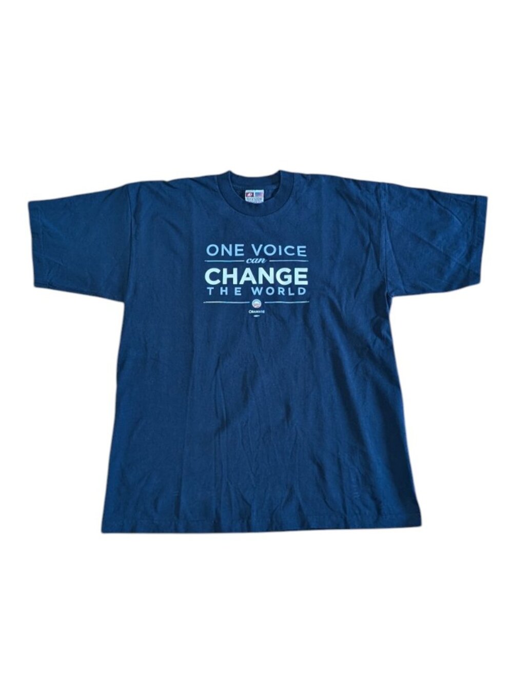 Obama Presidential Campaign One Voice Can Change The World Shirt 2008 Blue Sz XL
